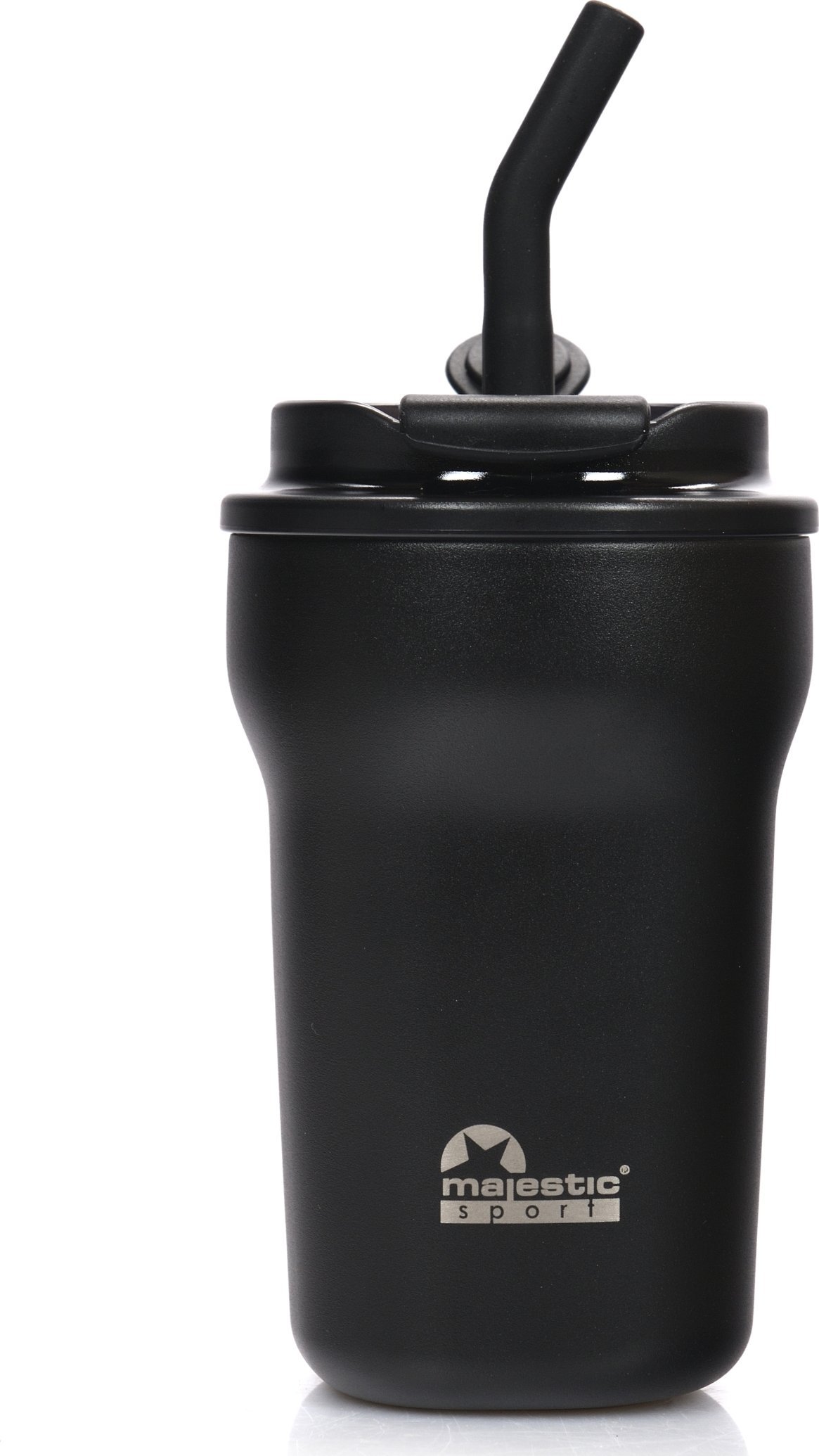 Kubek termiczny ze słomką Majestic Sport Hoody 420 ml czarny
