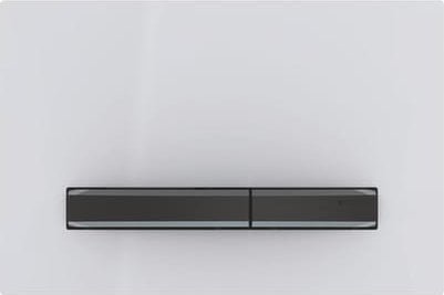 Przycisk spłukujący Geberit Przycisk uruchamiający Geberit Sigma50, przedni, biały, przyciski: czarny chrom [1]