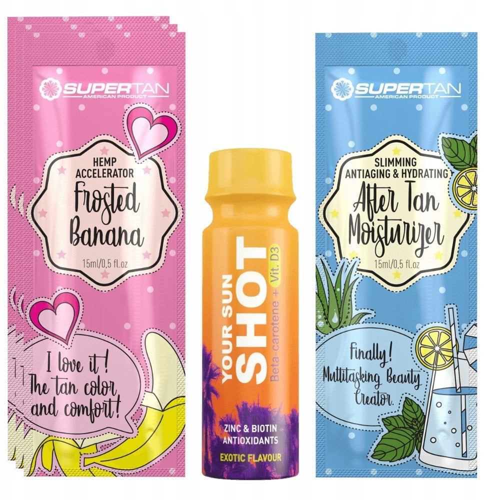 Supertan Frosted Banana 3x 15ml Przyspieszacz Opalania + Gratisy