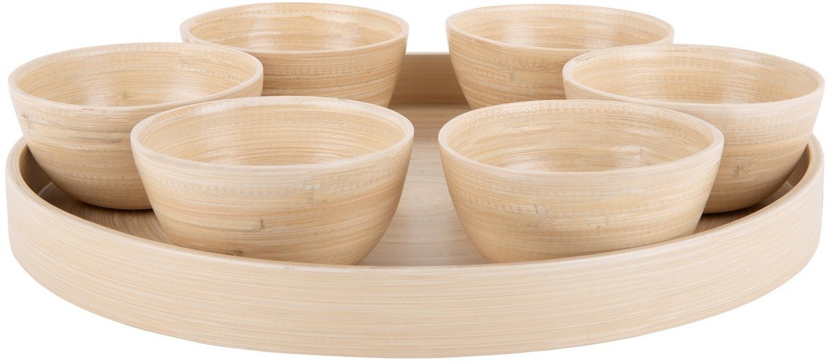 Miseczki na przekąski PURO 6 sztuk + taca