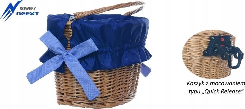 NEEXT Koszyk wiklinowy rowerowy na CLICK z wkładem mat