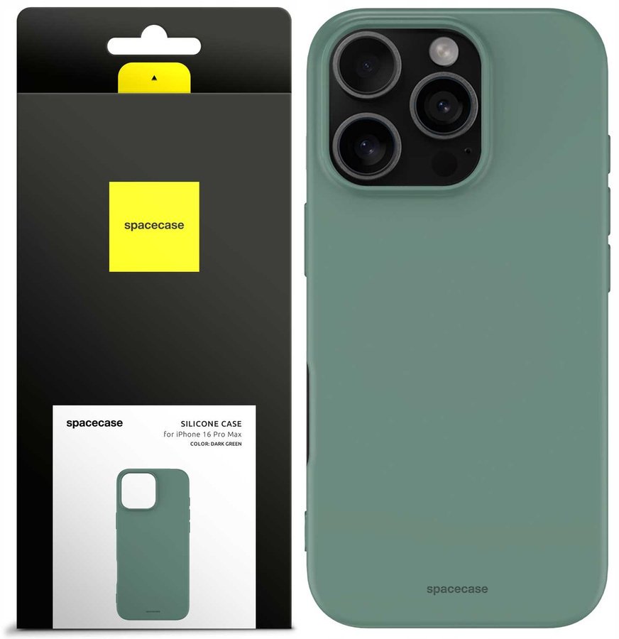 SpaceCase Etui Silicone Case iPhone 16 Pro Max dark green standard