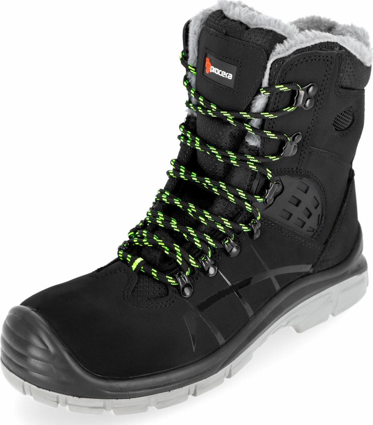 PROCERA JUPITER WINTER HIGH S3 SR - Trzewiki ochronne skóra nubuk ocieplane zimowe podnosek wkładka antyprzebiciowa podeszwa antypoślizgowa PU/PU anty