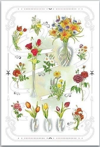 DA VINCI Karnet 12x18cm + koperta Kwiaty