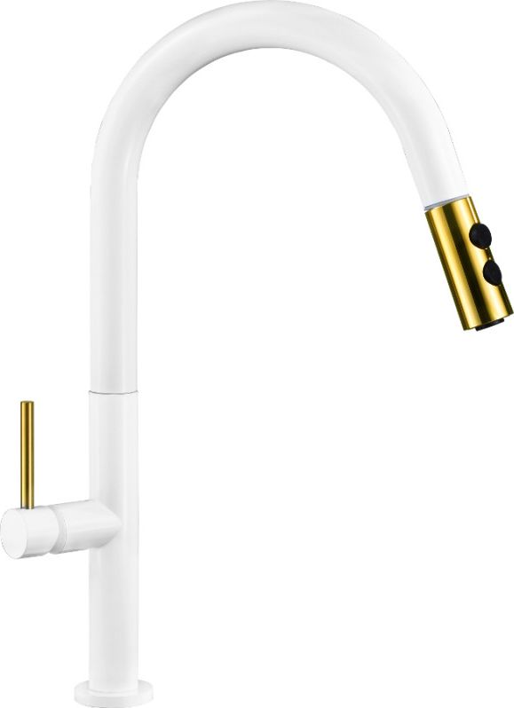 Bateria kuchenna Mexen Ava stojąca biała ze złotym wykończeniem