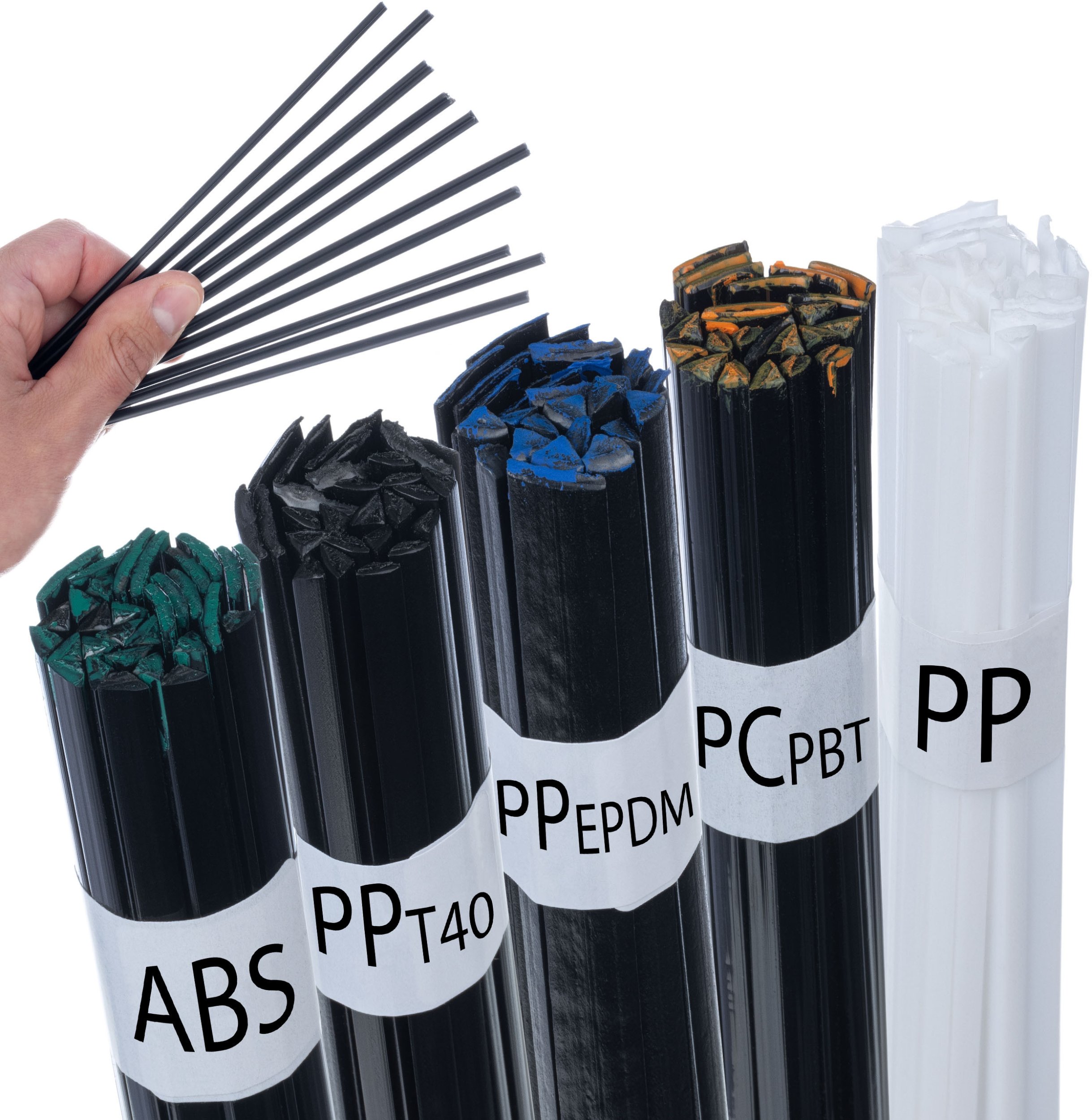 SPOIWA SPAWANIE PLASTIKU MIX 50G CZARNE BIAŁE PP ABS PC PBT PP T40 PP EPDM