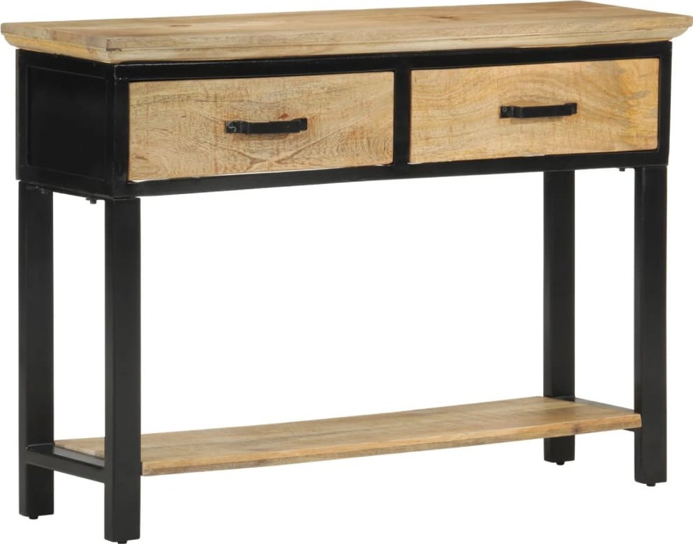 vidaXL vidaXL Stolik konsolowy, 110x30x75 cm, surowe drewno mango