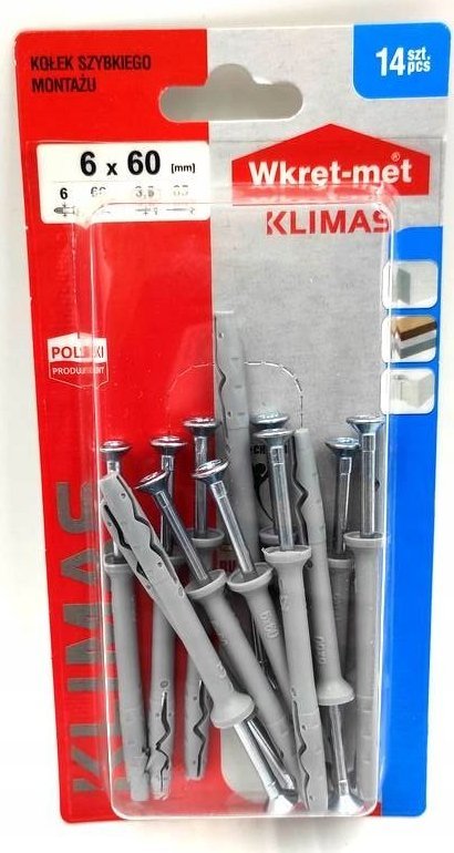 Wkręt-met BLISTER KOŁ.DO SZYBK MONTAŻU 6X60 kod:BS