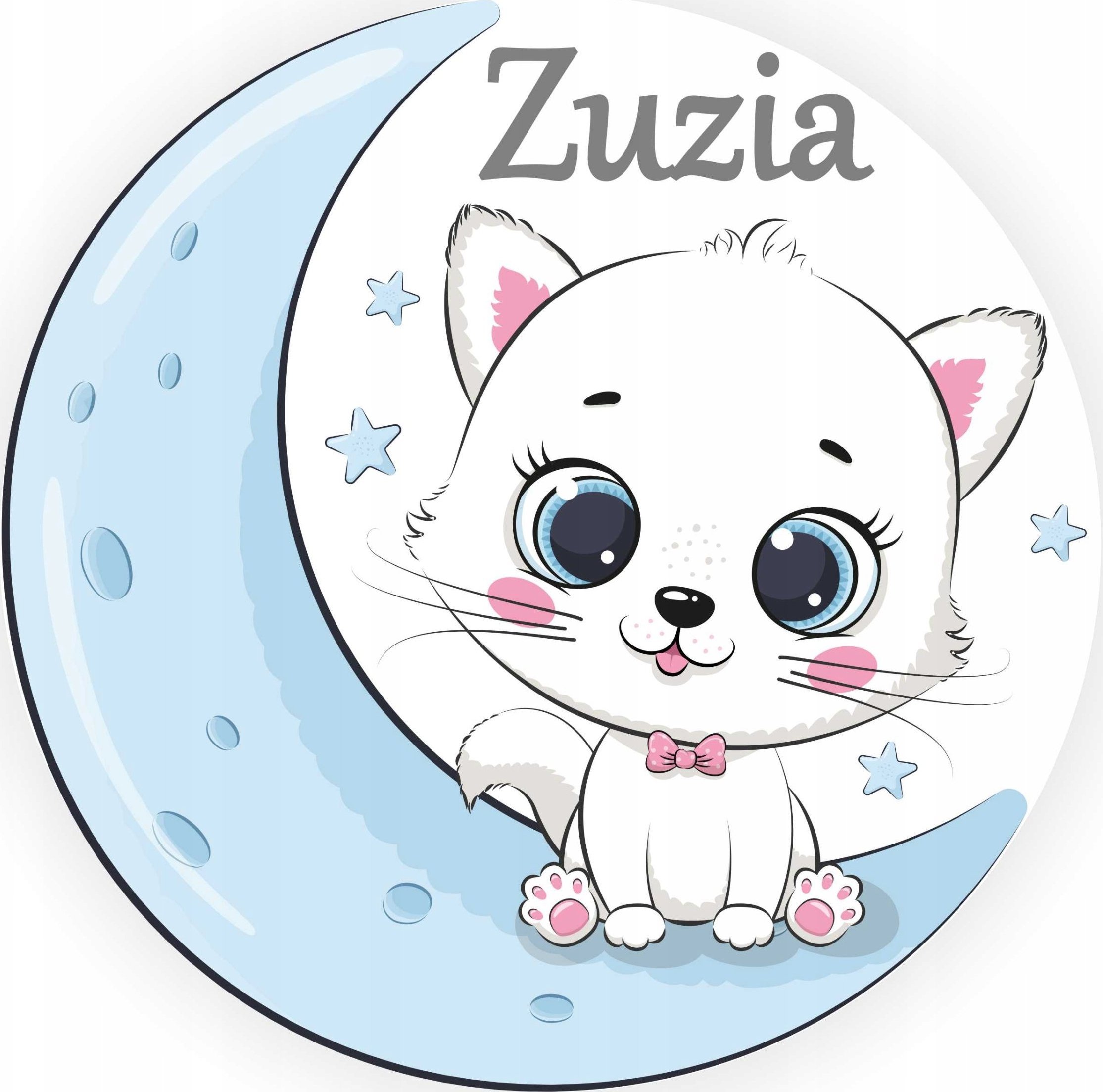 naSciane Lampka nocna księżyc KOTEK gwiazdki z imieniem LED