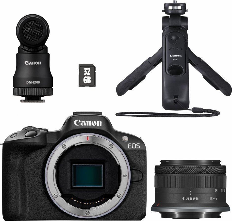 Aparat Canon EOS R50 czarny + RF-S 18-45mm f/4.5-6.3 IS STM Creator Kit (5811C035)