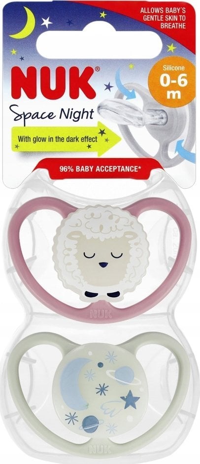 NUK SMOCZEK USP SIL 2EL 0-6M ROZ/POP10730578 1/6