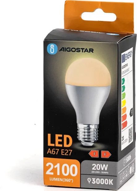 Aigostar Żarówka LED A67 E27 20W 3000k LED A67 E27 20W 3000k