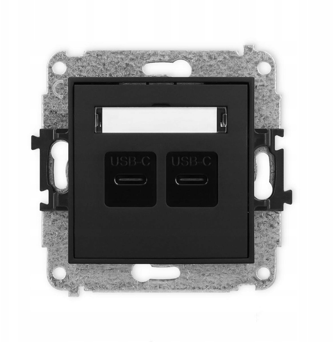 ICON Mechanizm ładowarki USB podwójnej 2xUSB C, 20W max. czarny mat 12ICUSB-7