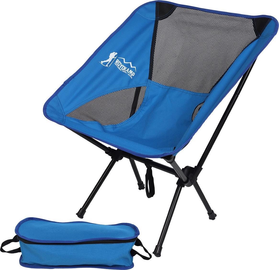 Royokamp Fotel turystyczno plażowy Niebieski 58x52x64