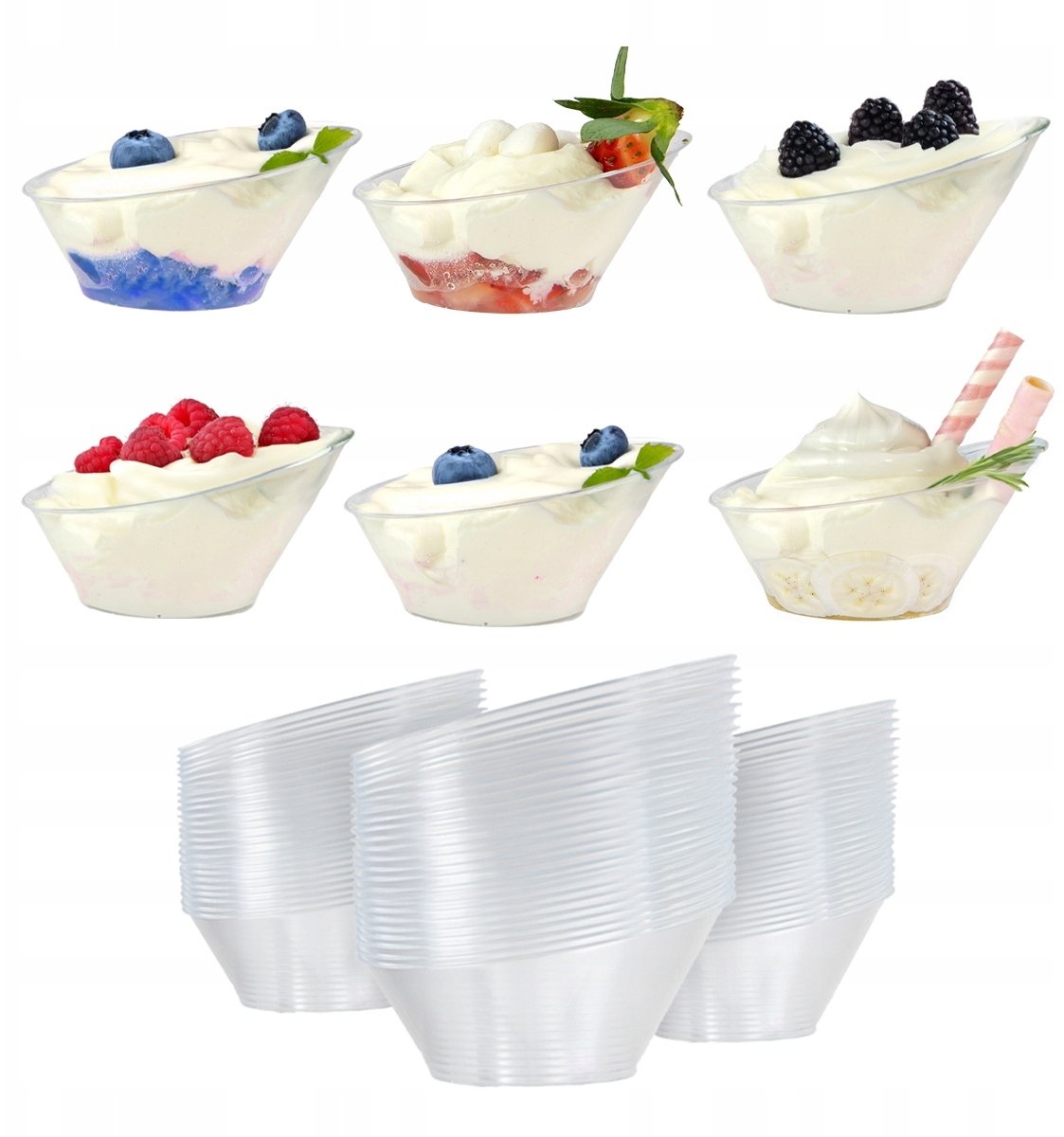 PUCHARKI POJEMNIKI NA DESERKI 70ml 24szt. kubek LUNA na przekąski desery