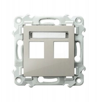 SZAFIR Obudowa gniazda podwójnego typu Keystone prosta kaszmirowy beż GPK-2Z/p/83