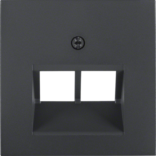 Hager Płytka czołowa do gniazda przyłączeniowego UAE 2-kr antracyt (14091606)