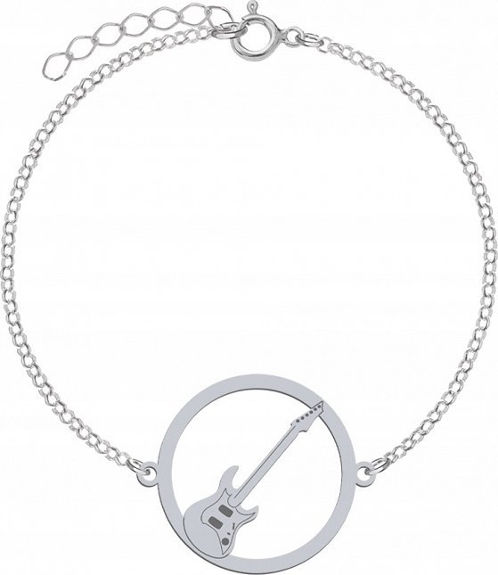 Radziszewska Jewellery Srebrna bransoletka GITARA ELEKTRYCZNA GRAWER DED