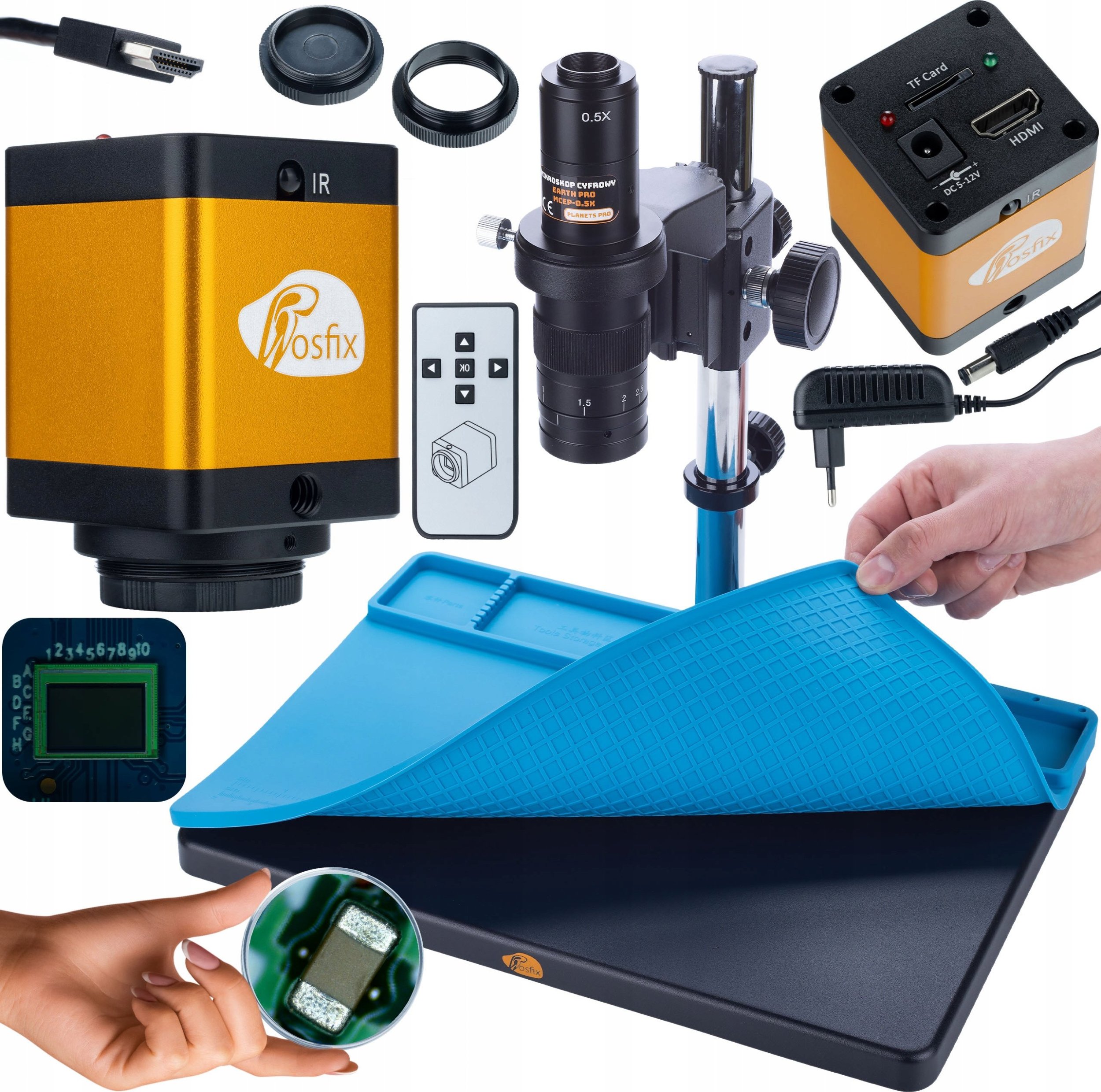 Mikroskop Rosfix MIKROSKOP CYFROWY DO LUTOWANIA JUBILERSTWA KAMERA 12MP DUŻA SILIKONOWA MATA