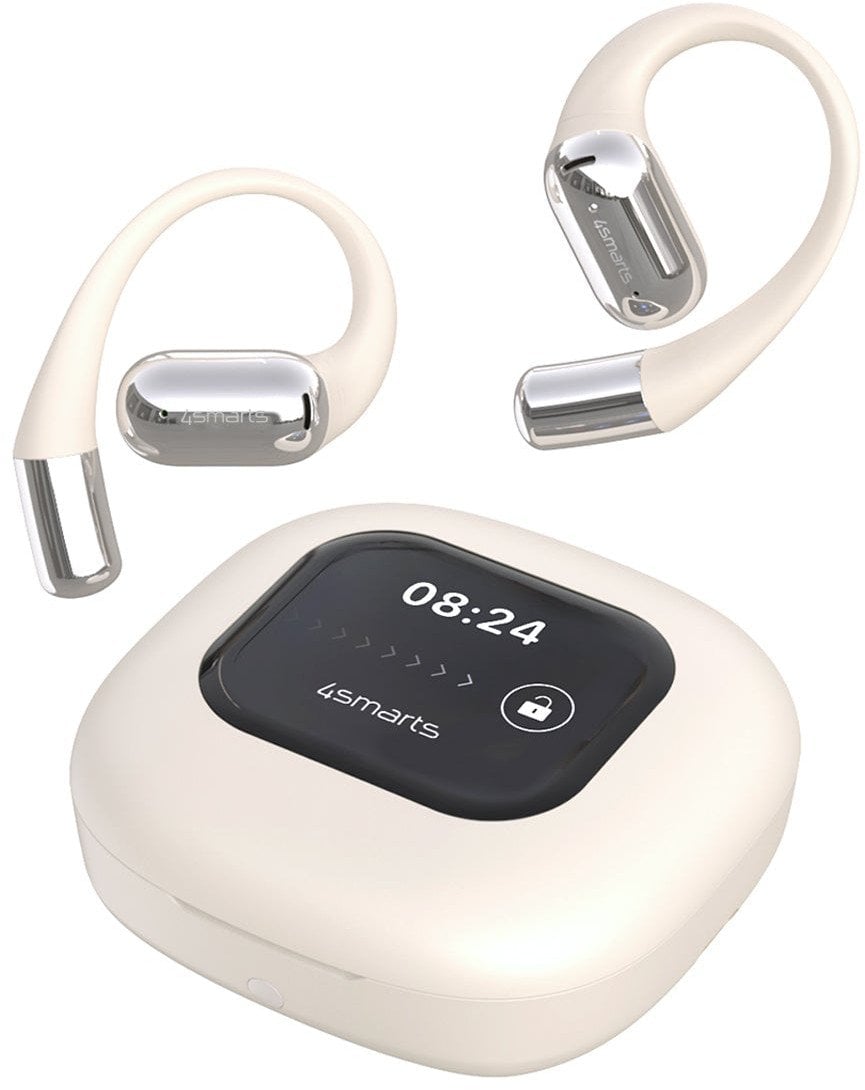 4smarts Open-Ear Bluetooth Kopfhörer SkyBuds AI Screen, beige