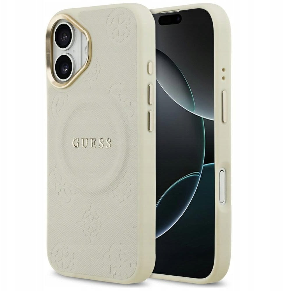 Guess Case Peony Hot Stamp MagSafe for iPhone 17 beige