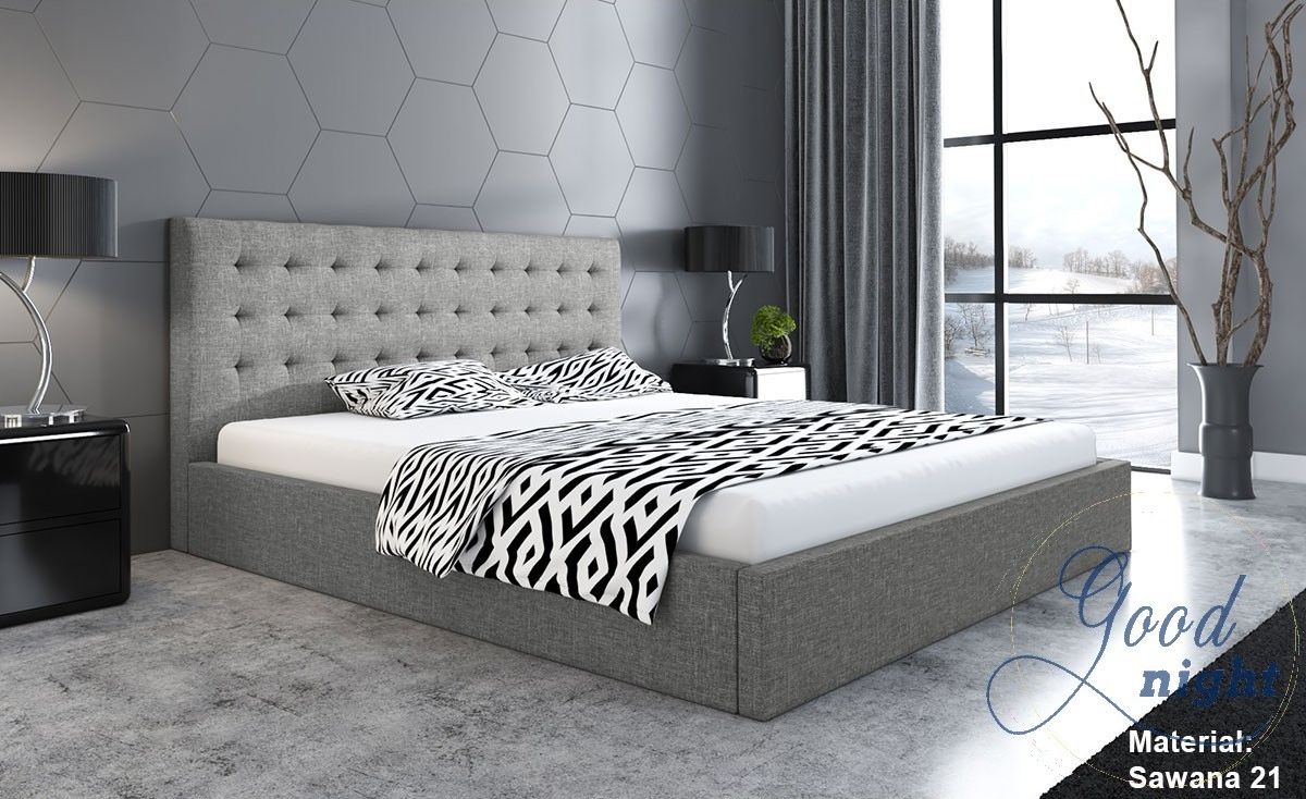 e-goodnight Łóżko tapicerowane SLIM 2 120x200 Materiał Standard Stelaż metalowy