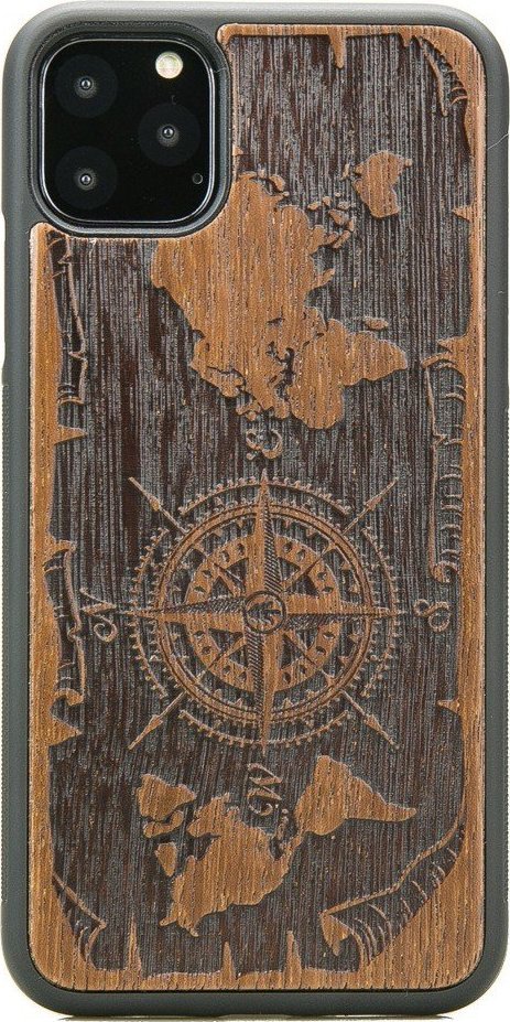 BeWood Drewniane Etui na iPhone 11 PRO MAX RÓŻA WIATRÓW MERBAU