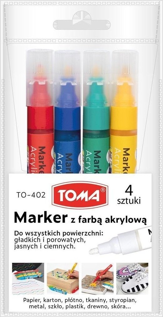 Marker akrylowy okrągła końcówka 2,5mm 12kol