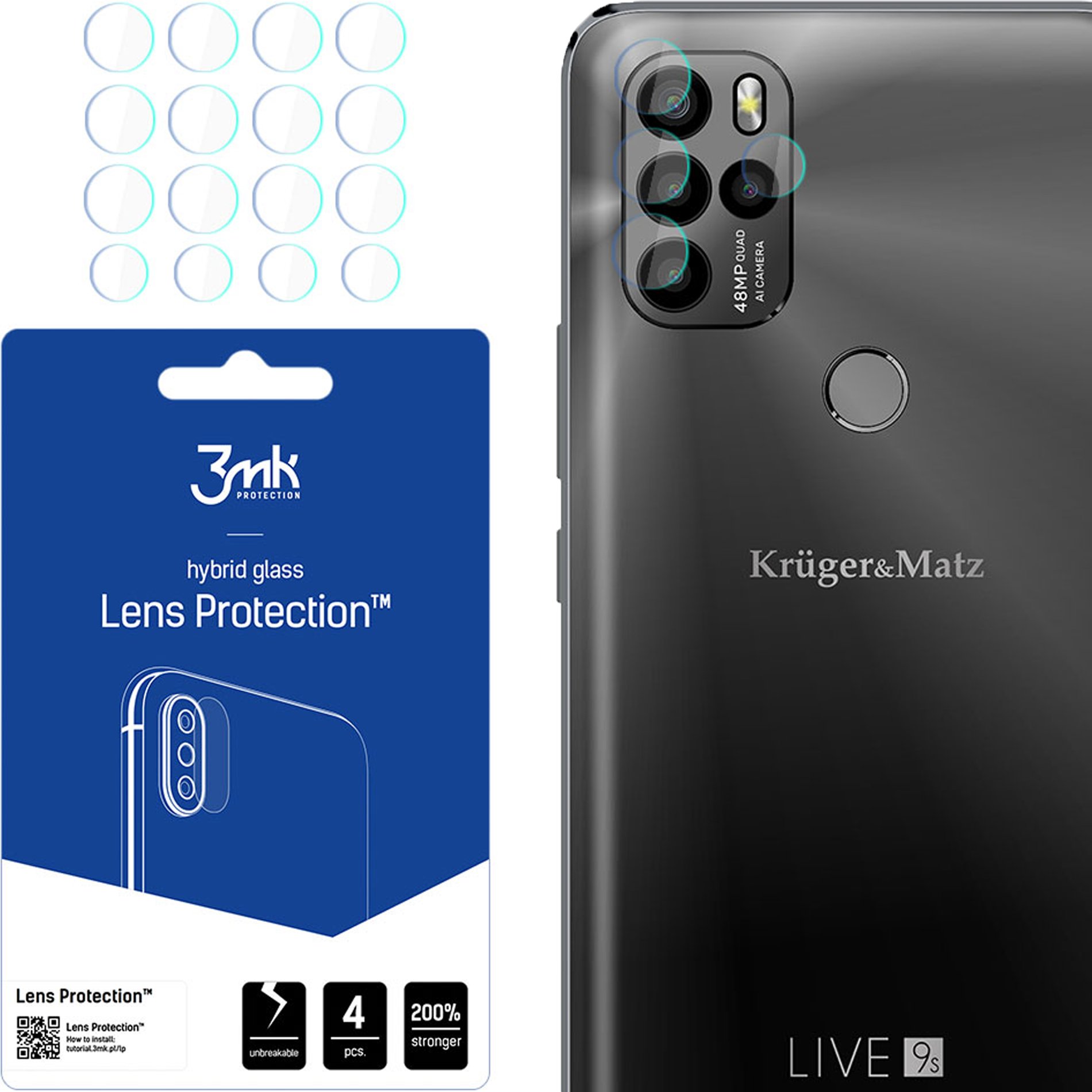 KRUGER & MATZ LIVE 9S - 3MK LENS PROTECTION