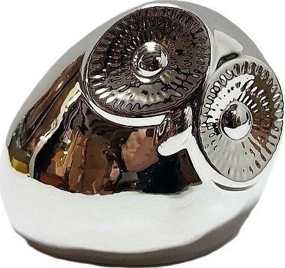 Sowa srebrna ceramiczna 11cm