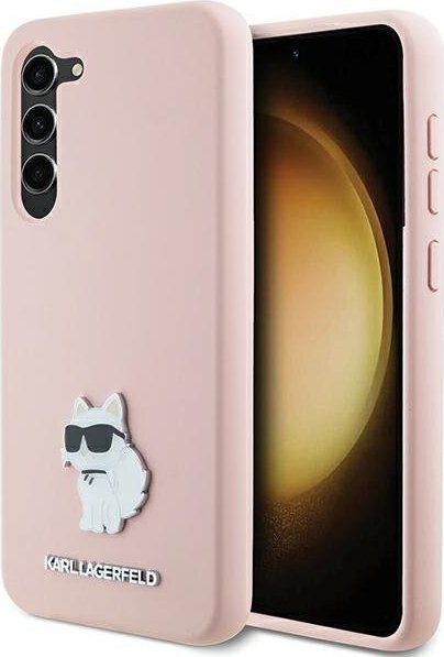 Karl Lagerfeld Etui Karl Lagerfeld KLHCS23SSMHCNPP Samsung Galaxy S23 Silicone Choupette Metal Pin różowy/pink