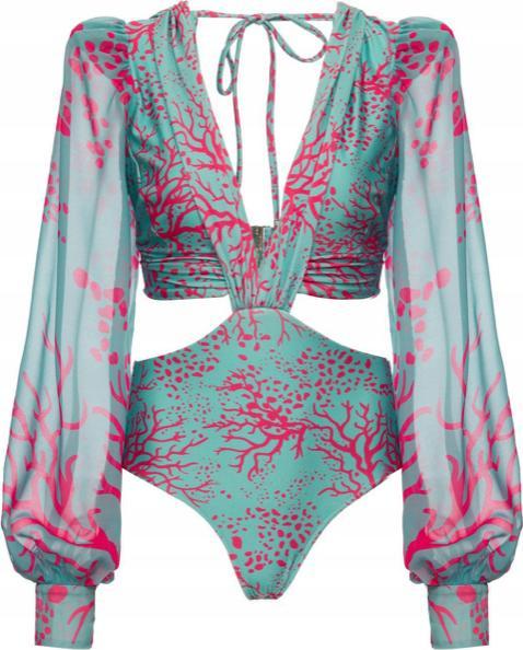 Pan i Pani Gadżet Jednoczęściowy strój kąpielowy boho rękaw body