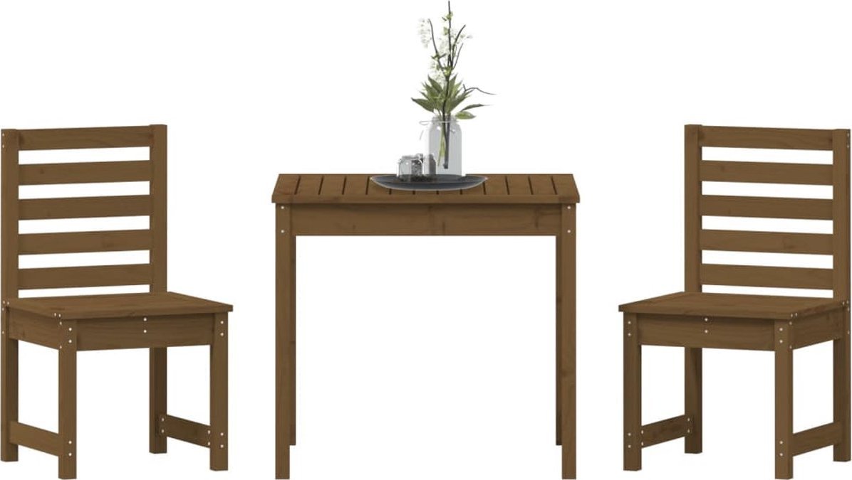 vidaXL 3-cz. zestaw mebli ogrodowych bistro, miodowy, drewno sosnowe