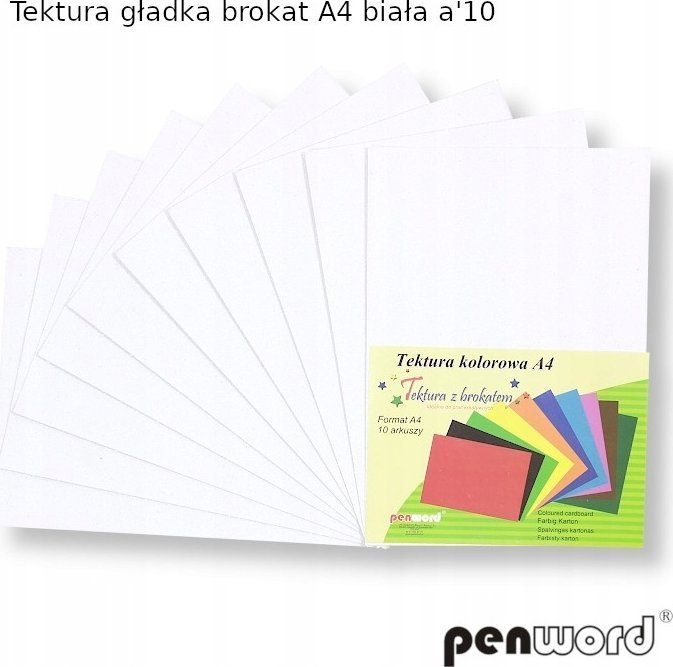 Penword TEKTURA GŁADKA BROKAT A4 BIAŁA a10