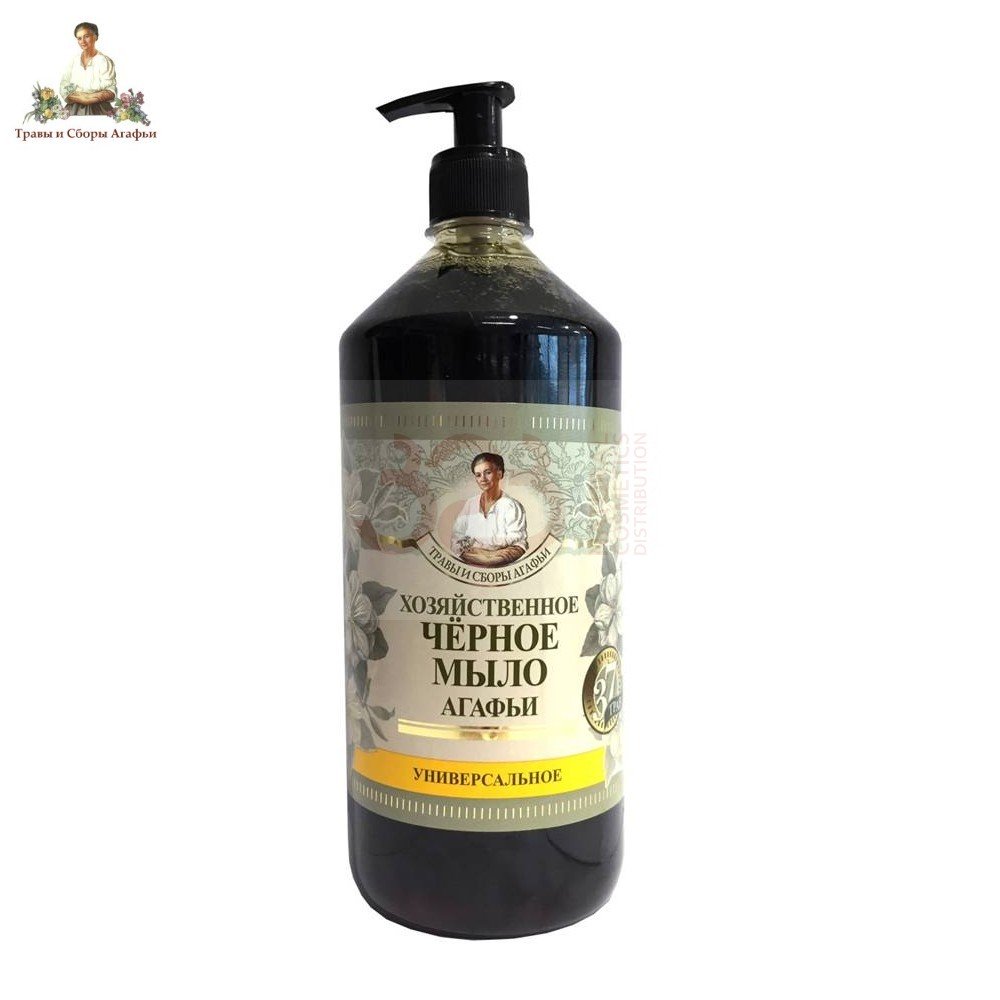 Babuszka Agafia Czarne mydło Agafii gospodarcze w płynie - uniwersalne - 1000ml