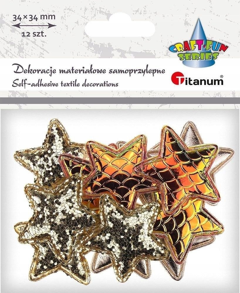 Titanum Dekoracje samoprzylepne gwiazdki 34x34mm 12szt