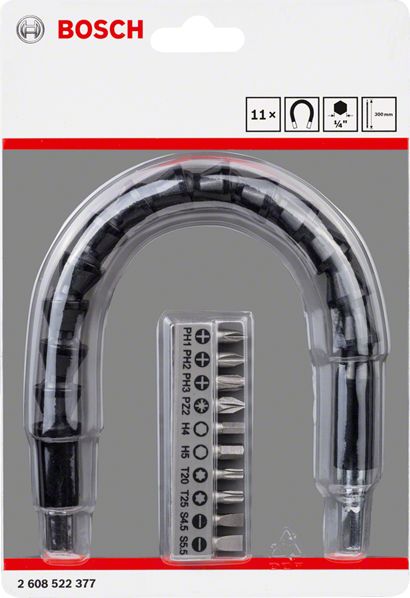 Bosch Bosch Przedłużka Elastyczna Do Wkrętarki Plastikowa + 10 Końcówek B2608522377