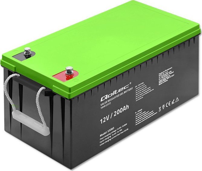 Qoltec Akumulator żelowy | 12V | 200Ah | GEL