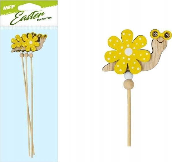 MFP paper ślimak na patyku 3szt kwiatek żółty 28cm 2221596