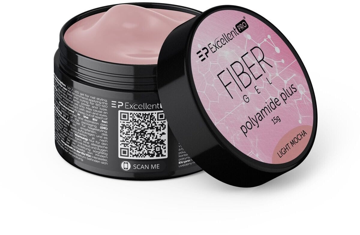 Excellent PRO Fiber Gel Polyamide Plus żel budujący Light Mocha 15g