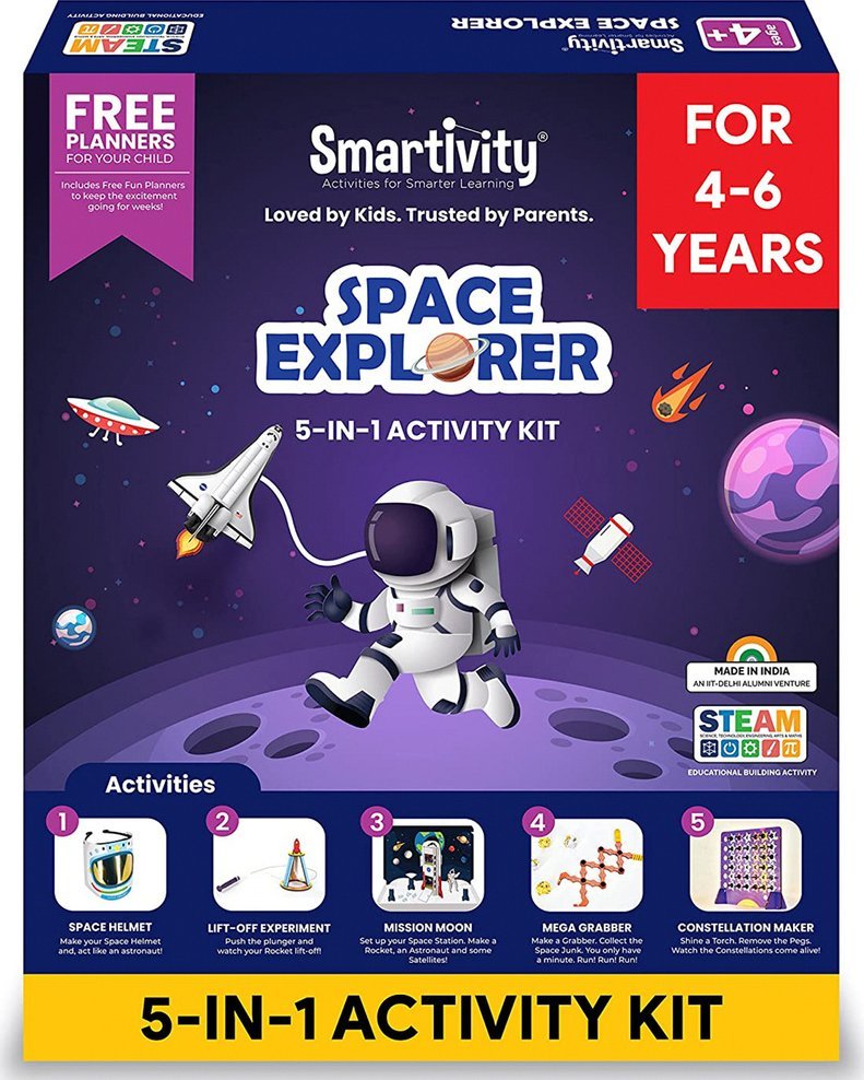 WOODEN CITY Smartivity Drewniane Mechaniczne Puzzle 3D - Odkrywcy Kosmosu