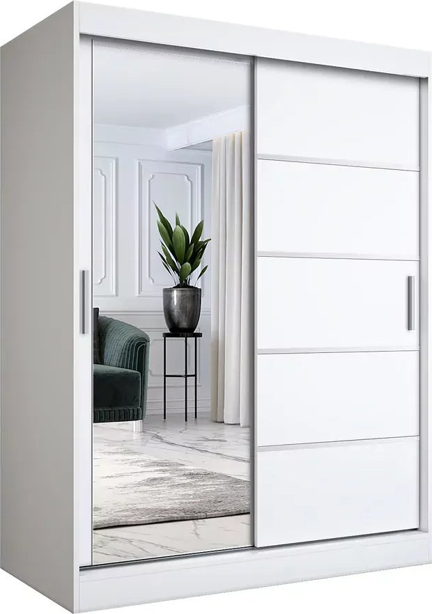 Elior Biała szafa przesuwna 150 cm - Felix 4X