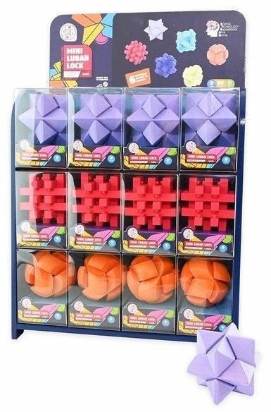 Puzzle drewniane kolorowe IQ łamigłówki 3w1