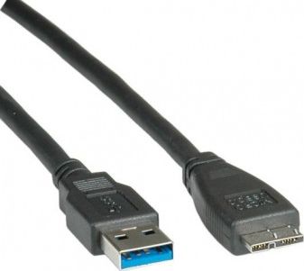 Kabel USB Roline USB-A - micro-B 0.8 m Czarny