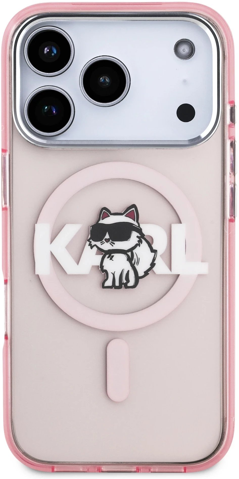 KARL LAGERFELD futerał do IPHONE 17 Pro kompatybilny z MagSafe KLHMP17LHGCHGKBP (IML Choupette Sketch Logo) różowy