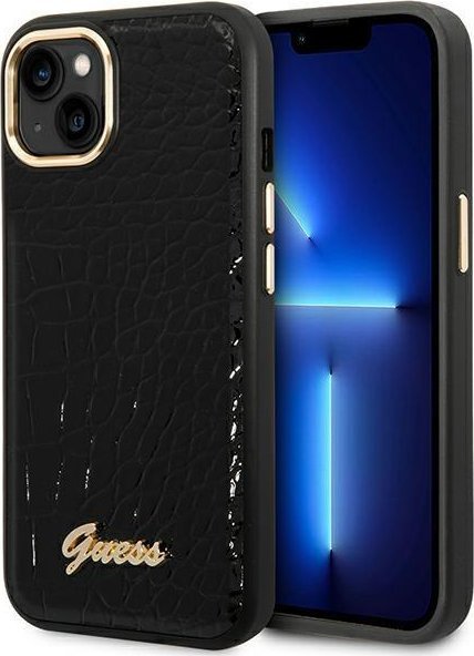 Guess Etui do iPhone 14 Plus 6,7 czarny hardcase Croco Collection