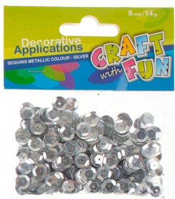 Craft with Fun Cekiny metaliczne kółka 8mm srebrne (231681)