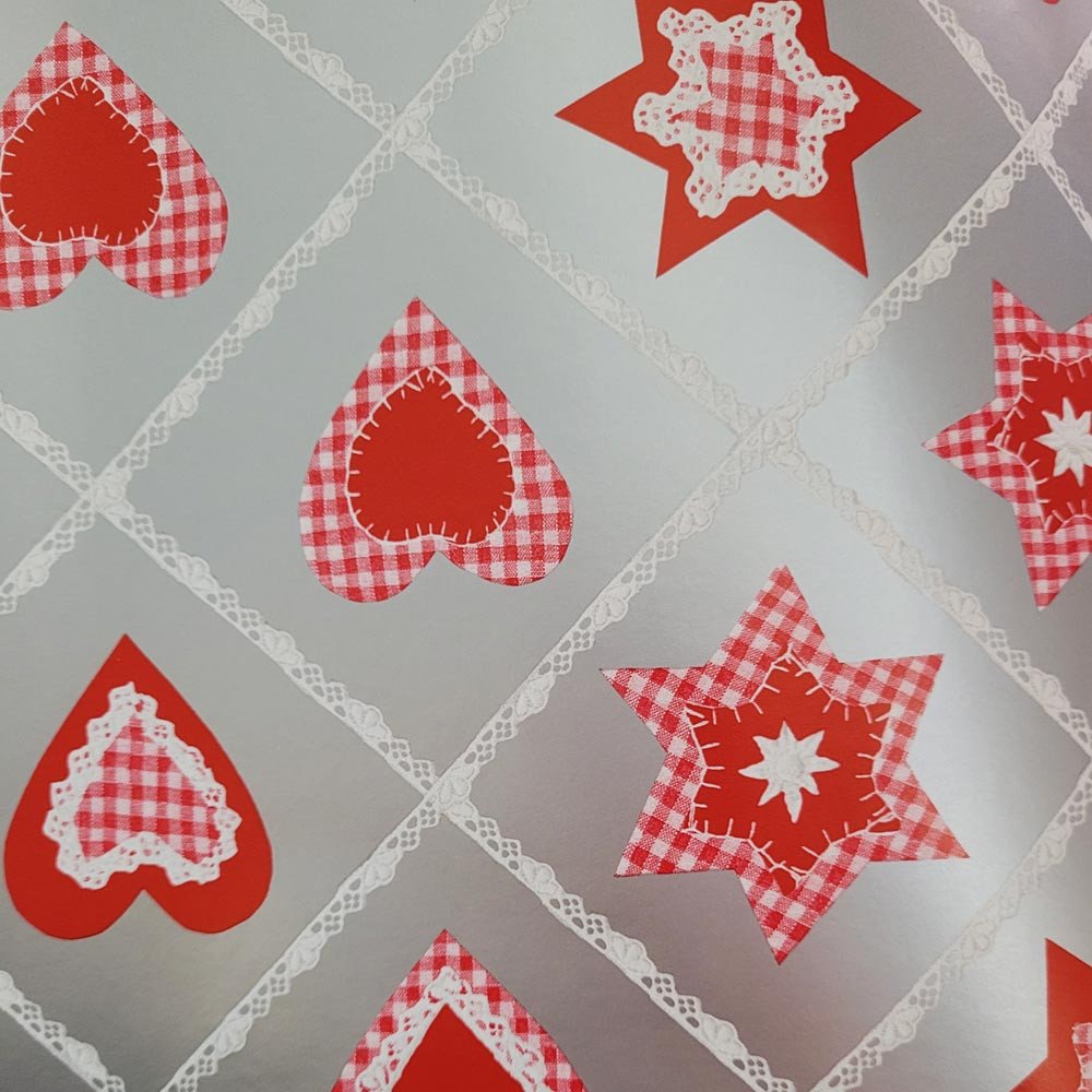 Papier serduszka do prezentów 70cmx25m 25m129