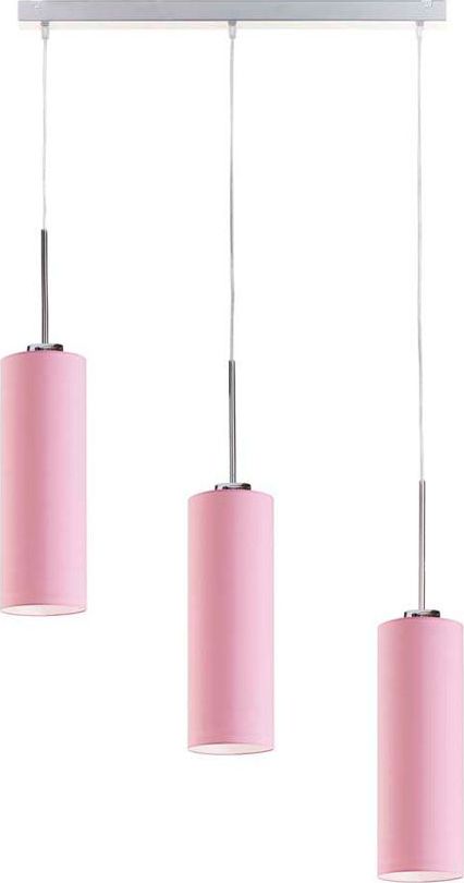 Lampa wisząca Lumes Lampa z podłużnymi kloszami na chromowanym stelażu - EX386-Bornex - 18 kolorów Czerwony