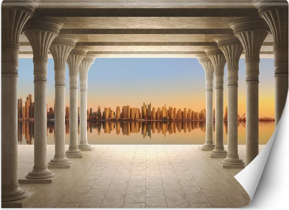 Feeby Fototapeta, Kolumnada z widokiem na miasto - 350x245